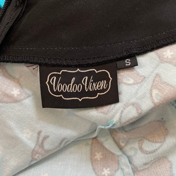 Voodoo Vixen Katniss Raining 1950s Pin Up Rockabilly Size Small Dress - Picture 9 of 14